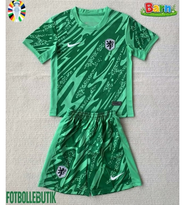 Nederländerna Målvakt Hemmaställ Barn EM 2024 Kortärmad (+ Korta byxor)